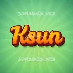ksun in Green Rays style - 3D name wallpaper