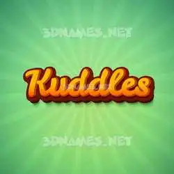 kuddles in Green Rays style - 3D name wallpaper