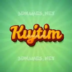 kujtim in Green Rays style - 3D name wallpaper
