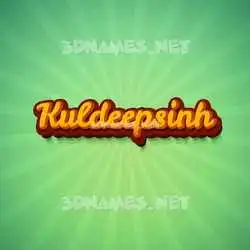kuldeepsinh in Green Rays style - 3D name wallpaper