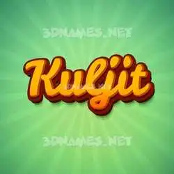 kuljit in Green Rays style - 3D name wallpaper