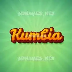kumbia in Green Rays style - 3D name wallpaper