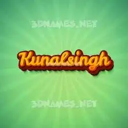 kunalsingh in Green Rays style - 3D name wallpaper