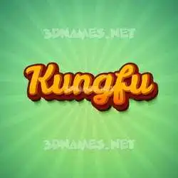 kungfu in Green Rays style - 3D name wallpaper
