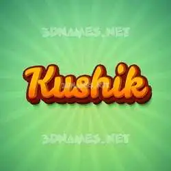 kushik in Green Rays style - 3D name wallpaper