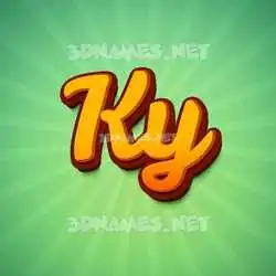 ky in Green Rays style - 3D name wallpaper