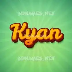 kyan in Green Rays style - 3D name wallpaper
