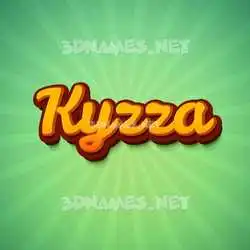kyzza in Green Rays style - 3D name wallpaper