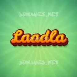 laadla in Green Rays style - 3D name wallpaper