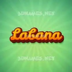 labana in Green Rays style - 3D name wallpaper