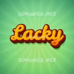 lacky in Green Rays style - 3D name wallpaper