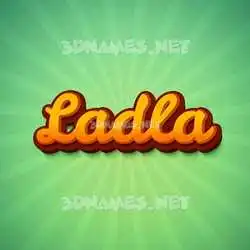 ladla in Green Rays style - 3D name wallpaper