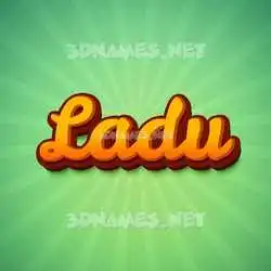 ladu in Green Rays style - 3D name wallpaper