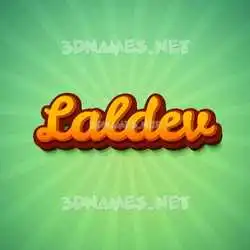 laldev in Green Rays style - 3D name wallpaper