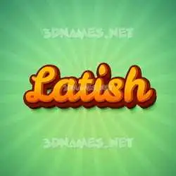 latish in Green Rays style - 3D name wallpaper