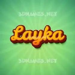 layka in Green Rays style - 3D name wallpaper