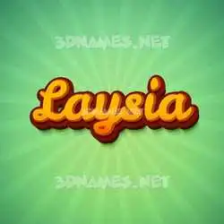 laysia in Green Rays style - 3D name wallpaper