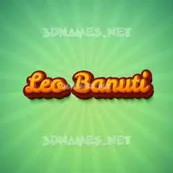 leo banuti in Green Rays style - 3D name wallpaper