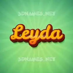 leyda in Green Rays style - 3D name wallpaper