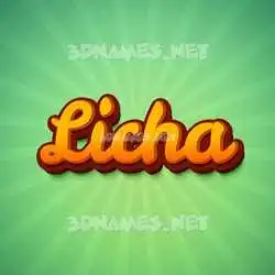 licha in Green Rays style - 3D name wallpaper