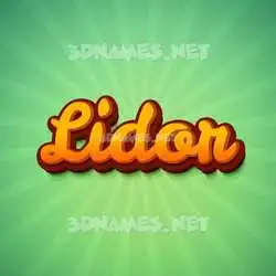 lidor in Green Rays style - 3D name wallpaper