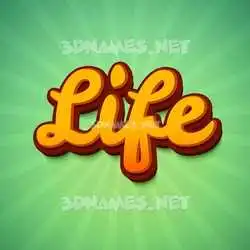 life in Green Rays style - 3D name wallpaper