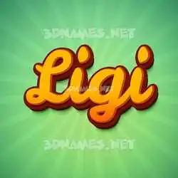 ligi in Green Rays style - 3D name wallpaper
