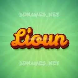 lioun in Green Rays style - 3D name wallpaper