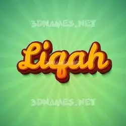 liqah in Green Rays style - 3D name wallpaper