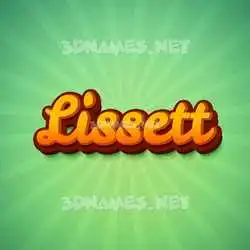 lissett in Green Rays style - 3D name wallpaper