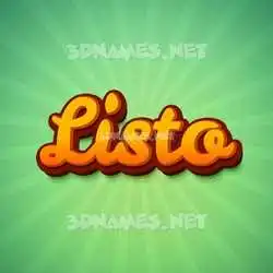 listo in Green Rays style - 3D name wallpaper