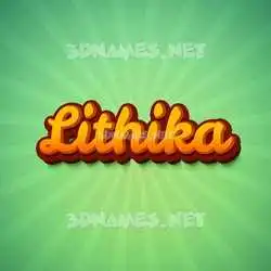 lithika in Green Rays style - 3D name wallpaper