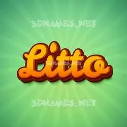 litto in Green Rays style - 3D name wallpaper