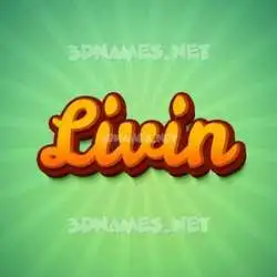 livin in Green Rays style - 3D name wallpaper