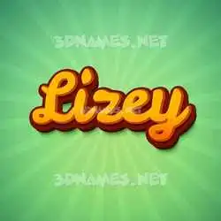 lizey in Green Rays style - 3D name wallpaper