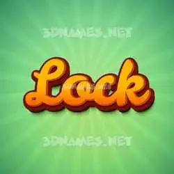 lock in Green Rays style - 3D name wallpaper