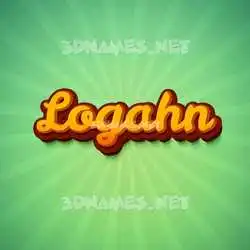 logahn in Green Rays style - 3D name wallpaper
