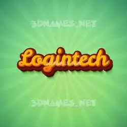 logintech in Green Rays style - 3D name wallpaper