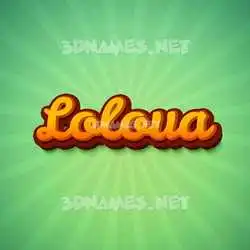 loloua in Green Rays style - 3D name wallpaper