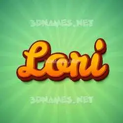 lori in Green Rays style - 3D name wallpaper