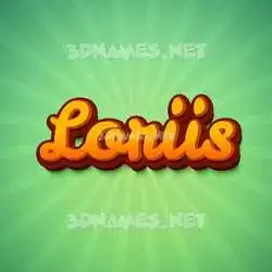 loriis in Green Rays style - 3D name wallpaper