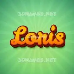 loris in Green Rays style - 3D name wallpaper