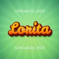 lorita in Green Rays style - 3D name wallpaper