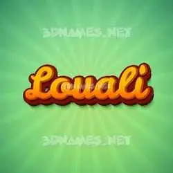 louali in Green Rays style - 3D name wallpaper