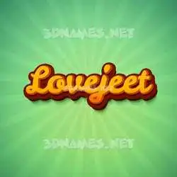 lovejeet in Green Rays style - 3D name wallpaper