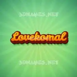 lovekomal in Green Rays style - 3D name wallpaper
