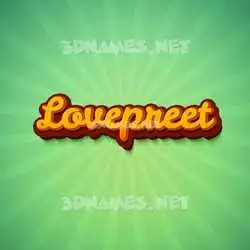 lovepreet in Green Rays style - 3D name wallpaper