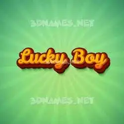 lucky boy in Green Rays style - 3D name wallpaper