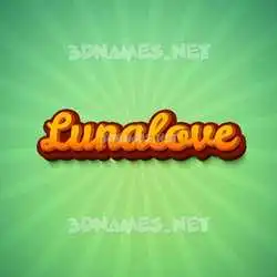 lunalove in Green Rays style - 3D name wallpaper