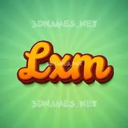 lxm in Green Rays style - 3D name wallpaper